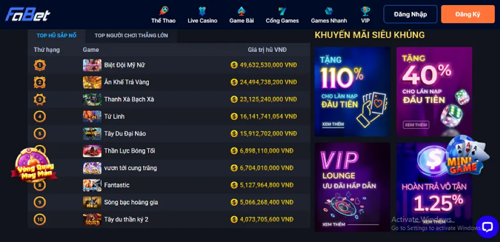 Sự kiện và giải đấu đặc biệt VZ99 Win